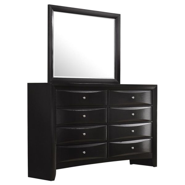 Briana - 8-Drawer Dresser With Mirror - Black Hot on Sale