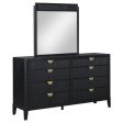 Brookmead - 8-Drawer Dresser With Mirror - Black Sale