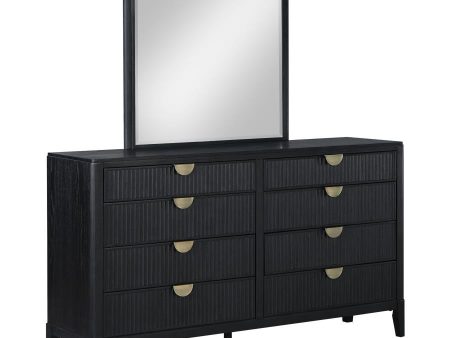 Brookmead - 8-Drawer Dresser With Mirror - Black Sale