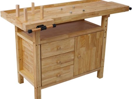 Wood Workbench For Garage Workshop And Home - Natural Discount