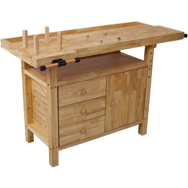 Wood Workbench For Garage Workshop And Home - Natural Discount