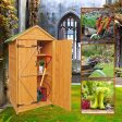 Wooden Shed Natural For Backyard Garden Big Spire Tool Storage - Natural on Sale