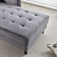 Velvet Chaise, Mid-Century Modern Chaise Furniture, Sleeper For Living Room, Apartment - Gray Discount