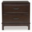 Vanmore - Dark Brown - Two Drawer Night Stand For Cheap