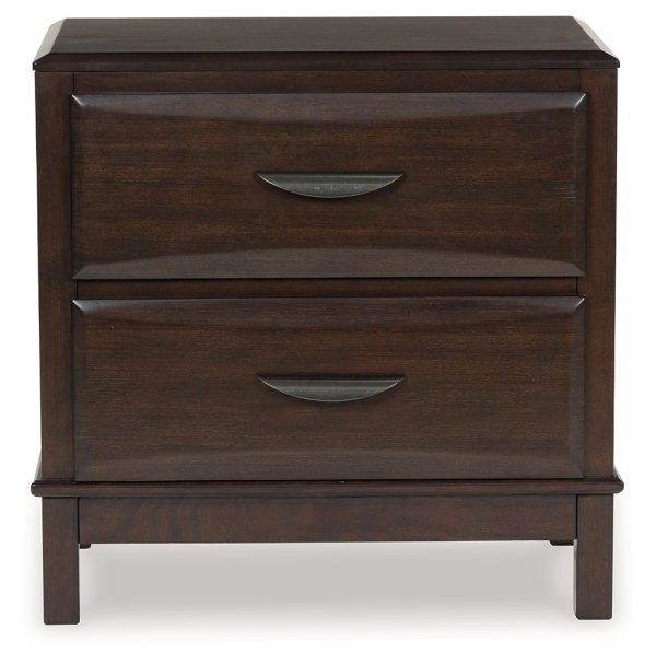 Vanmore - Dark Brown - Two Drawer Night Stand For Cheap