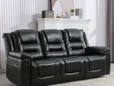 3 Seater Home Theater Recliner Manual Recliner Chair With Two Built-In Cup Holders For Living Room Online