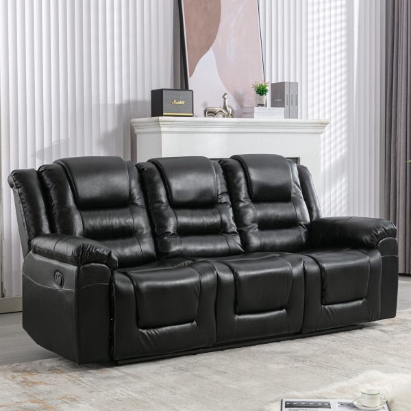 3 Seater Home Theater Recliner Manual Recliner Chair With Two Built-In Cup Holders For Living Room Online