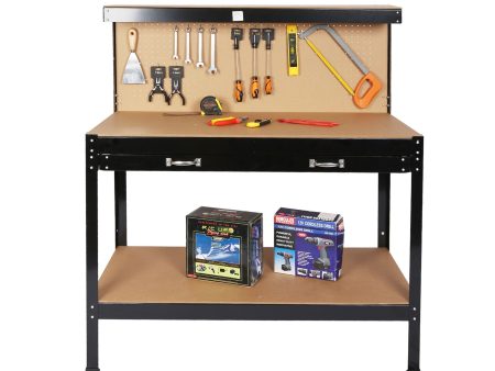 Wood Work Bench - Black   Light Brown Fashion