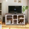 Wooden Cat House, Cat Villa, Cat Cages Indoor, TV Stand With Cat House - White   Vintage For Sale