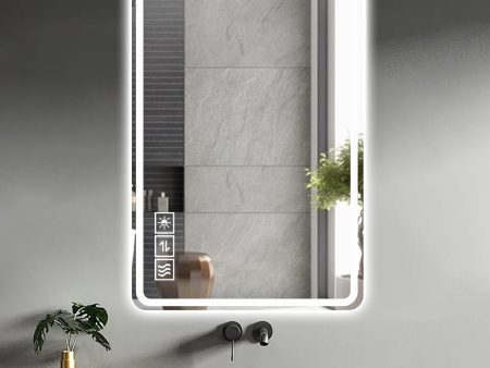 LED Bathroom Mirror Vanity Mirrors With Front Lights Wall Mounted Anti-Fog Frameless Make Up Mirror With Light Copper-Free Mirror Horizontal Or Vertical Online Hot Sale