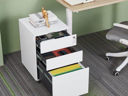 3 Drawer Mobile File Cabinet With Lock Steel File Cabinet For Legal   Letter   A4   F4 Size, Home   Office Design Online Hot Sale