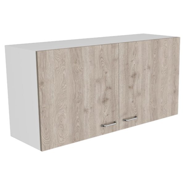 Wall Cabinet Two Doors, Two Internal Shelves - White   Light Gray Online Hot Sale