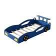 Wooden Race Car Bed, Car Shaped Platform Twin Bed With Wheels For Teens For Discount