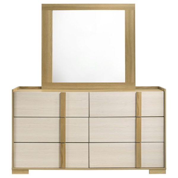 Hyland - 6-Drawer Dresser With Mirror - Natural Online now