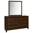 Welsley - 6-Drawer Dresser And Mirror - Walnut Hot on Sale