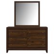 Welsley - 6-Drawer Dresser And Mirror - Walnut Hot on Sale