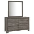 Wright - 6-Drawer Dresser And Mirror - Brown Oak For Discount