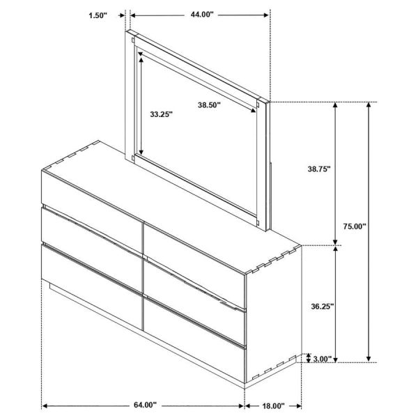 Winslow - 6-Drawer Dresser With Mirror - Smokey Walnut For Discount