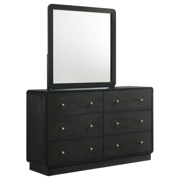 Cavelle - 6-Drawer Dresser And Mirror - Black For Discount